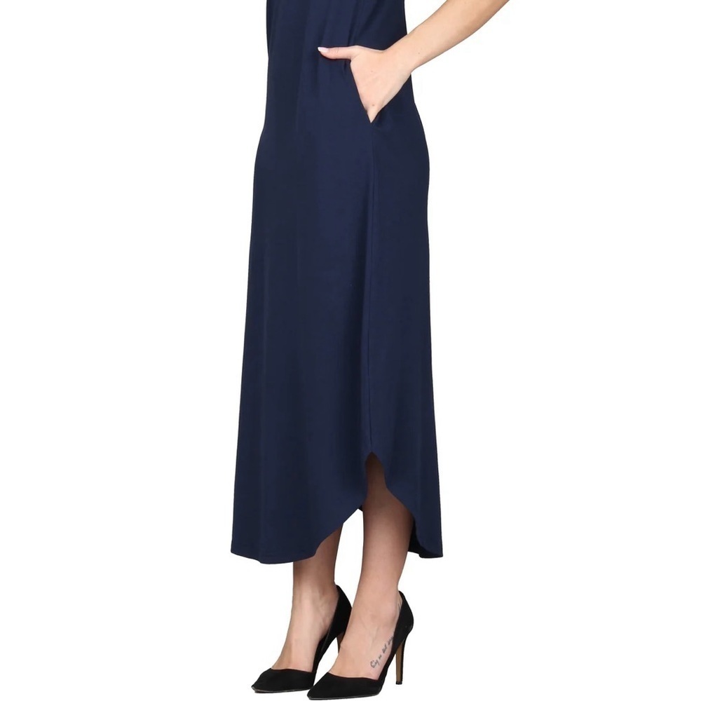 NWT Lildy Solid Shirt Tail Dress Black Size S-M - Picture 5 of 12